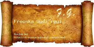 Frecska Györgyi névjegykártya