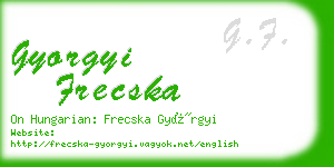 gyorgyi frecska business card